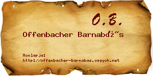 Offenbacher Barnabás névjegykártya